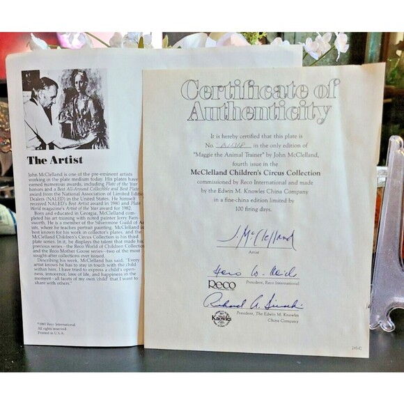 Maggie The Animal Trainer by John McClelland 1983 Children's Circus Plate - Picture 5 of 5